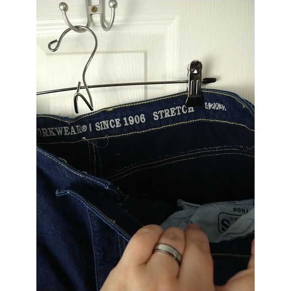 Smiths Workwear Fleece Lined 5 Pocket Relaxed Fit Denim Jeans Mens 42x32 Stretch - Picture 9 of 11